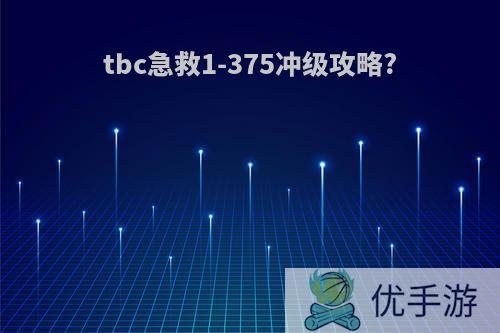 tbc急救1-375冲级攻略?