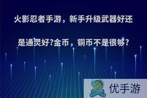 火影忍者手游，新手升级武器好还是通灵好?金币，铜币不是很够?