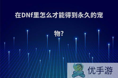 在DNf里怎么才能得到永久的宠物?