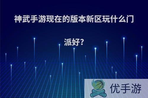 神武手游现在的版本新区玩什么门派好?