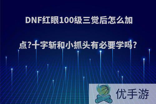 DNF红眼100级三觉后怎么加点?十字斩和小抓头有必要学吗?