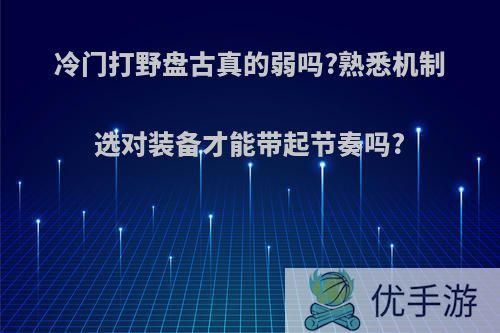 冷门打野盘古真的弱吗?熟悉机制选对装备才能带起节奏吗?