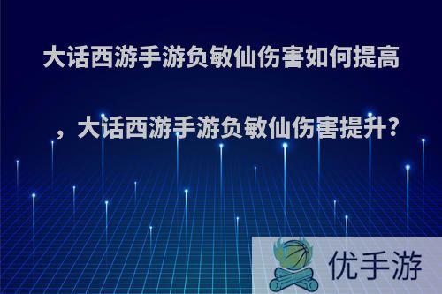 大话西游手游负敏仙伤害如何提高，大话西游手游负敏仙伤害提升?