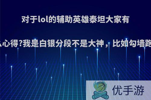 对于lol的辅助英雄泰坦大家有没有什么心得?我是白银分段不是大神，比如勾墙跑，谢谢?