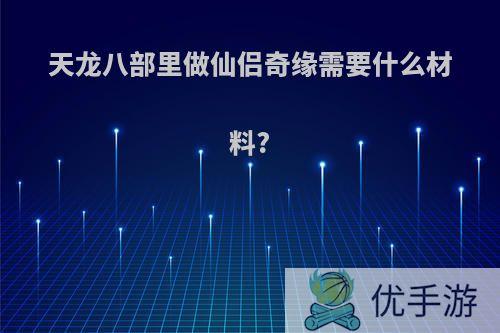 天龙八部里做仙侣奇缘需要什么材料?