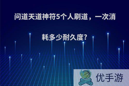 问道天道神符5个人刷道，一次消耗多少耐久度?