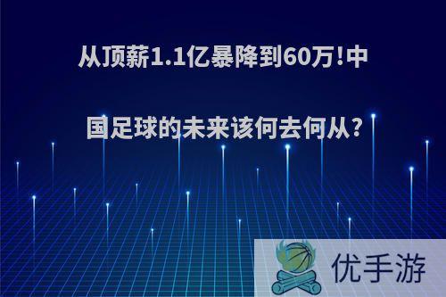 从顶薪1.1亿暴降到60万!中国足球的未来该何去何从?