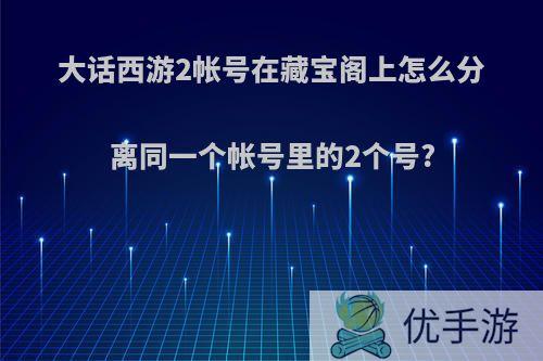 大话西游2帐号在藏宝阁上怎么分离同一个帐号里的2个号?