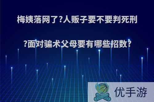 梅姨落网了?人贩子要不要判死刑?面对骗术父母要有哪些招数?