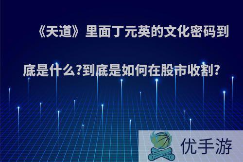 《天道》里面丁元英的文化密码到底是什么?到底是如何在股市收割?