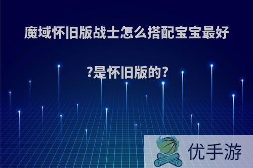 魔域怀旧版战士怎么搭配宝宝最好?是怀旧版的?