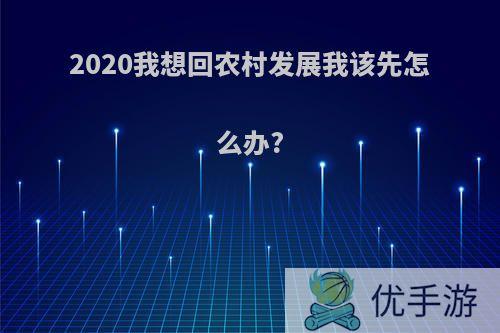 2020我想回农村发展我该先怎么办?