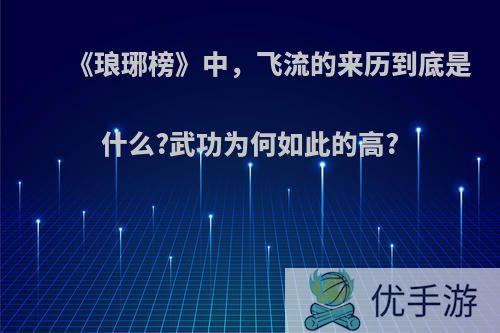 《琅琊榜》中，飞流的来历到底是什么?武功为何如此的高?