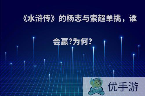 《水浒传》的杨志与索超单挑，谁会赢?为何?