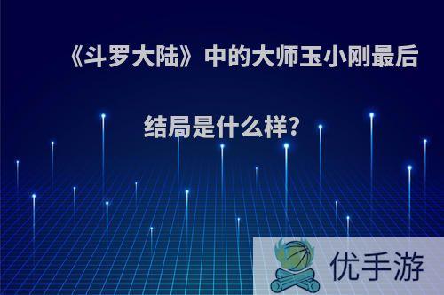 《斗罗大陆》中的大师玉小刚最后结局是什么样?