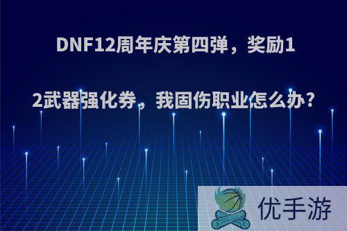 DNF12周年庆第四弹，奖励12武器强化券，我固伤职业怎么办?