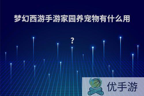 梦幻西游手游家园养宠物有什么用?