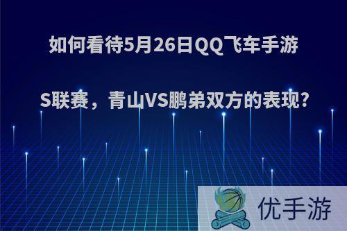 如何看待5月26日QQ飞车手游S联赛，青山VS鹏弟双方的表现?