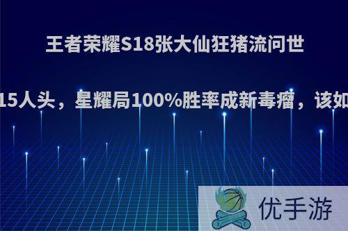 王者荣耀S18张大仙狂猪流问世，场均15人头，星耀局100%胜率成新毒瘤，该如何操作?