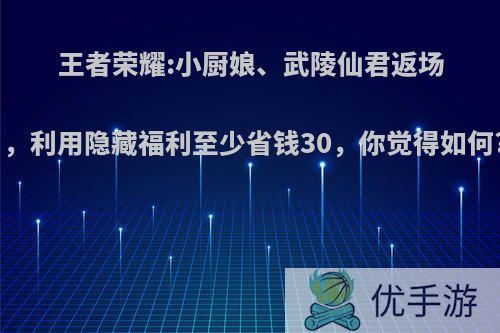 王者荣耀:小厨娘、武陵仙君返场，利用隐藏福利至少省钱30，你觉得如何?