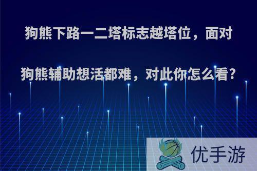 狗熊下路一二塔标志越塔位，面对狗熊辅助想活都难，对此你怎么看?