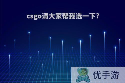 csgo请大家帮我选一下?