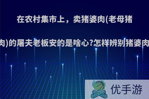 在农村集市上，卖猪婆肉(老母猪肉)的屠夫老板安的是啥心?怎样辨别猪婆肉?