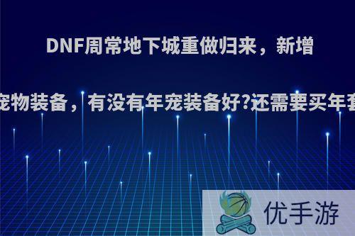 DNF周常地下城重做归来，新增3种宠物装备，有没有年宠装备好?还需要买年套吗?