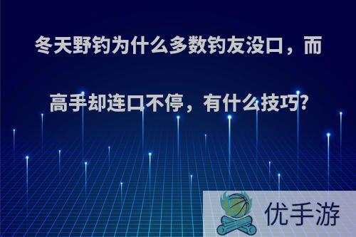 冬天野钓为什么多数钓友没口，而高手却连口不停，有什么技巧?