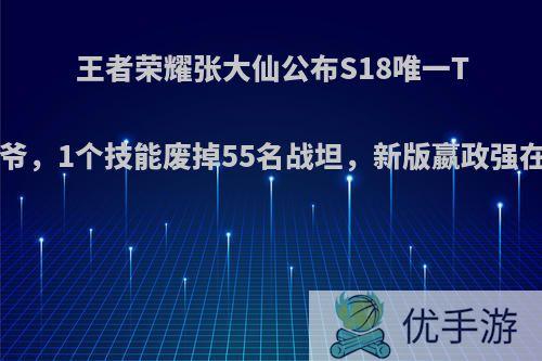 王者荣耀张大仙公布S18唯一T0法爷，1个技能废掉55名战坦，新版嬴政强在哪?