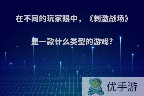 在不同的玩家眼中，《刺激战场》是一款什么类型的游戏?