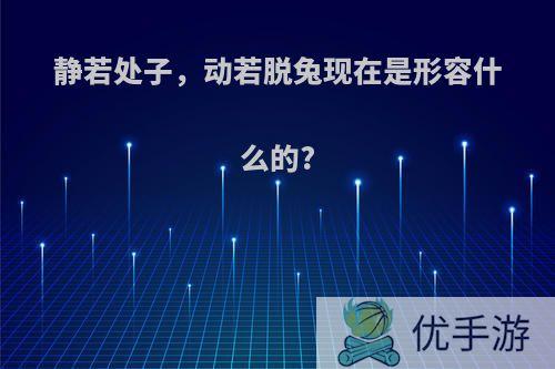 静若处子，动若脱兔现在是形容什么的?