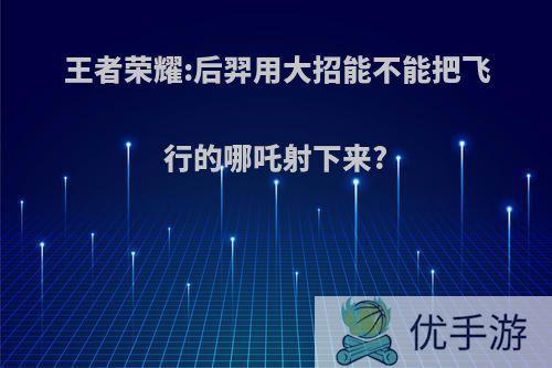 王者荣耀:后羿用大招能不能把飞行的哪吒射下来?