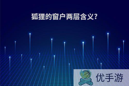 狐狸的窗户两层含义?