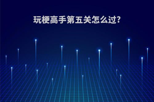 玩梗高手第五关怎么过?