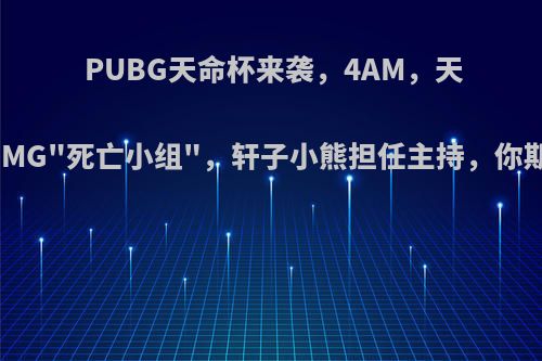 PUBG天命杯来袭，4AM，天霸，OMG