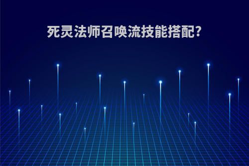 死灵法师召唤流技能搭配?