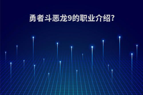 勇者斗恶龙9的职业介绍?