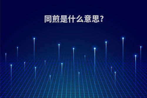 同煎是什么意思?