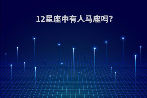 12星座中有人马座吗?