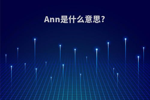 Ann是什么意思?