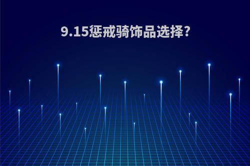 9.15惩戒骑饰品选择?