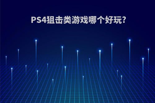 PS4狙击类游戏哪个好玩?