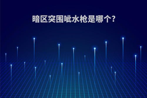 暗区突围呲水枪是哪个?