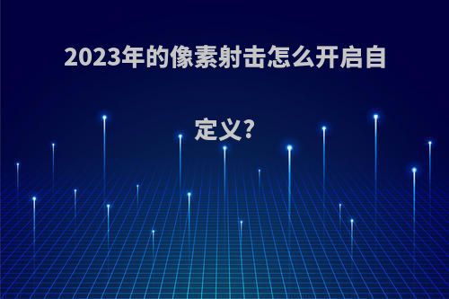 2023年的像素射击怎么开启自定义?