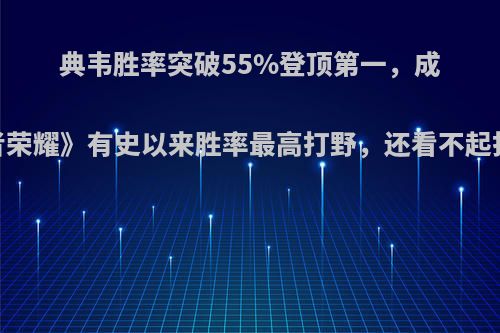 典韦胜率突破55%登顶第一，成《王者荣耀》有史以来胜率最高打野，还看不起打野典韦?