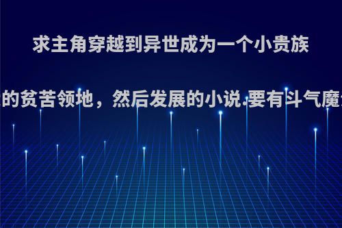 求主角穿越到异世成为一个小贵族，有一块很大的贫苦领地，然后发展的小说.要有斗气魔法个个种族等?