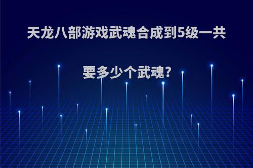 天龙八部游戏武魂合成到5级一共要多少个武魂?