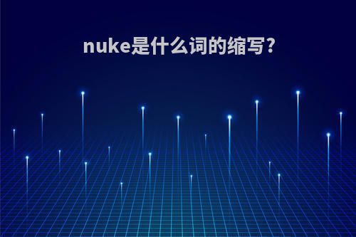 nuke是什么词的缩写?