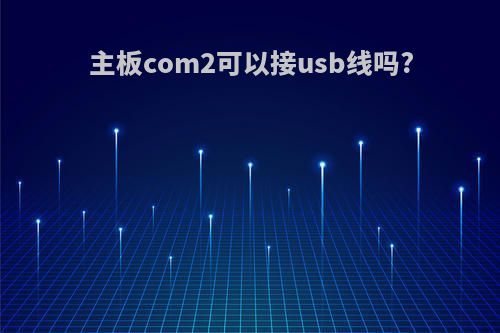 主板com2可以接usb线吗?